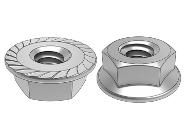 ASME B18.2.2.12 Đai ốc mặt bích lục giác có răng cưa (có răng chống trượt)